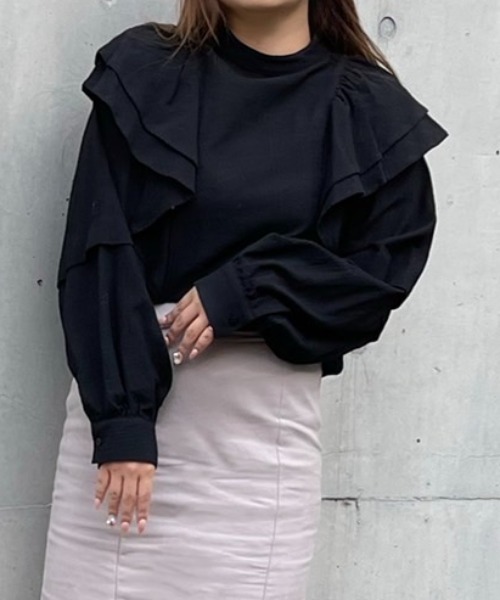 Mysa&Liina（ミーサリーナ）の「フリルコットンブラウス（シャツ/ブラウス・レディース・ブラック/ピンクベージュ/グレイッシュベージュ・M）」の19枚目の写真