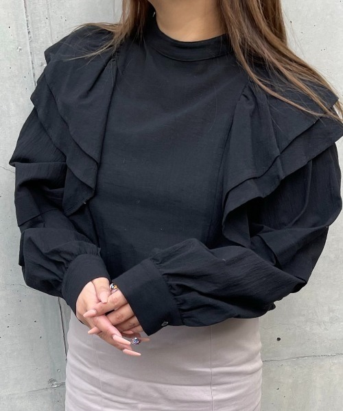 Mysa&Liina（ミーサリーナ）の「フリルコットンブラウス（シャツ/ブラウス・レディース・ブラック/ピンクベージュ/グレイッシュベージュ・M）」の18枚目の写真