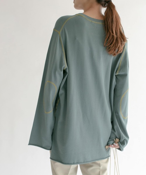 KBF（ケイビーエフ）の「マシンウォシャブルオーバーサイズニット（ニット/セーター・レディース・オレンジ系その他/ブラック/アイボリー/ブルー系その他・ONE）」の7枚目の写真