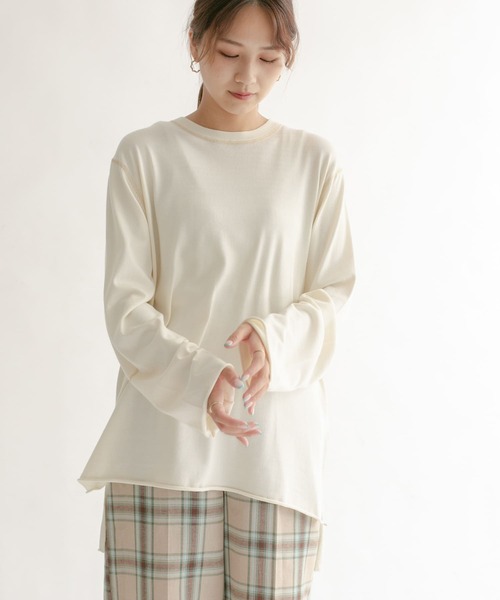 KBF（ケイビーエフ）の「マシンウォシャブルオーバーサイズニット（ニット/セーター・レディース・オレンジ系その他/ブラック/アイボリー/ブルー系その他・ONE）」の9枚目の写真