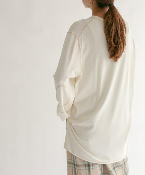 KBF（ケイビーエフ）の「マシンウォシャブルオーバーサイズニット（ニット/セーター・レディース・オレンジ系その他/ブラック/アイボリー/ブルー系その他・ONE）」の11枚目の写真