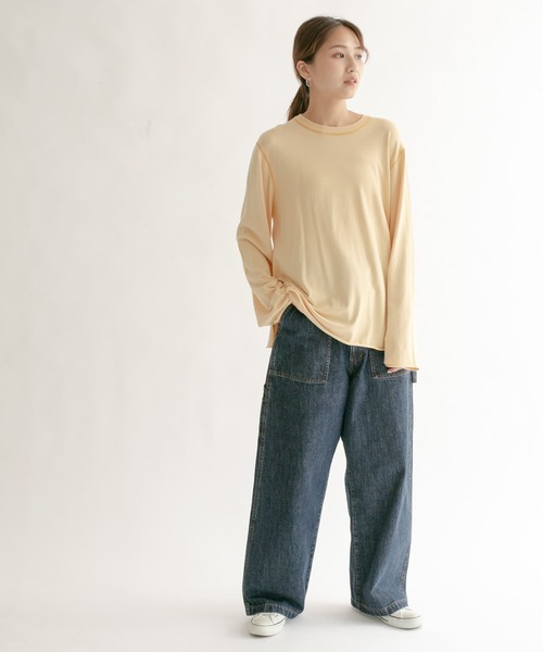 KBF（ケイビーエフ）の「マシンウォシャブルオーバーサイズニット（ニット/セーター・レディース・オレンジ系その他/ブラック/アイボリー/ブルー系その他・ONE）」の16枚目の写真