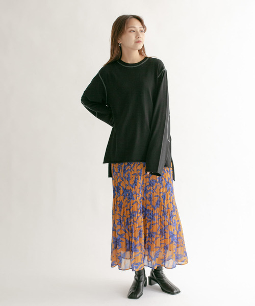 KBF（ケイビーエフ）の「マシンウォシャブルオーバーサイズニット（ニット/セーター・レディース・オレンジ系その他/ブラック/アイボリー/ブルー系その他・ONE）」の21枚目の写真