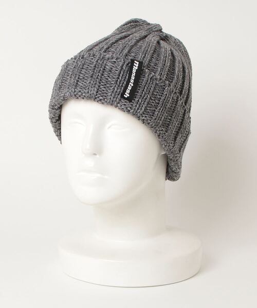 MANASTASH（マナスタッシュ）の「MANASTASH/マナスタッシュ　90 LOGO BEANIE Ⅱ　ビーニー（ニットキャップ/ビーニー・メンズ・タン/ダークオリーブ/インディゴブルー/ライトベージュ/ライトブルーグレー/ブラック/ボルドー/ゴールド・FREE）」の3枚目の写真