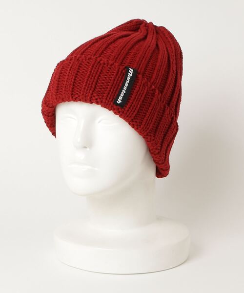 MANASTASH（マナスタッシュ）の「MANASTASH/マナスタッシュ　90 LOGO BEANIE Ⅱ　ビーニー（ニットキャップ/ビーニー・メンズ・タン/ダークオリーブ/インディゴブルー/ライトベージュ/ライトブルーグレー/ブラック/ボルドー/ゴールド・FREE）」の8枚目の写真