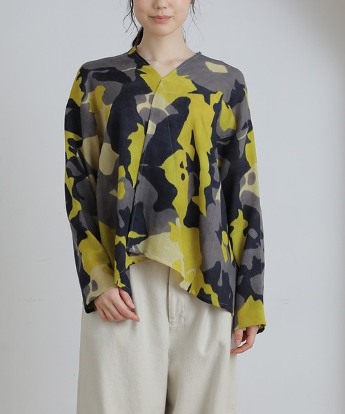 Plantation（プランテーション）の「ブラリーフラワー/ブラウス（シャツ/ブラウス・レディース・イエロー/グリーン・M size）」の2枚目の写真