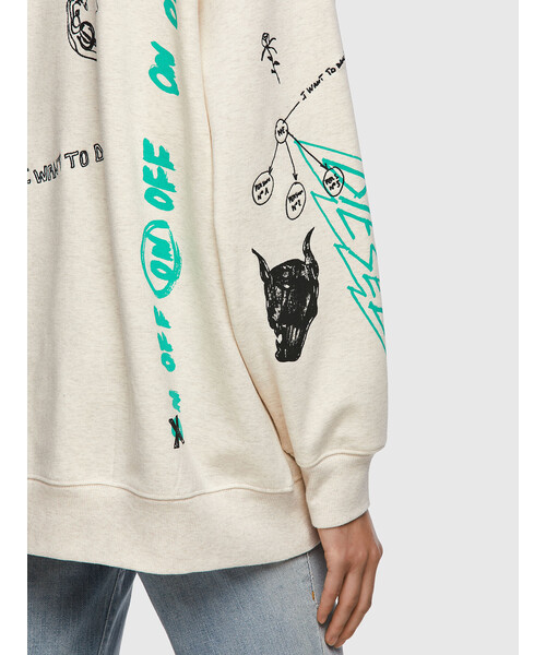 DIESEL（ディーゼル）の「レディース スウェットパーカー 手描き