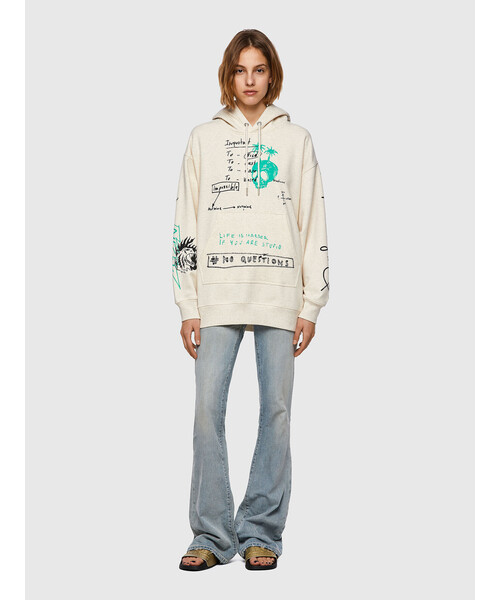 すなな ディーゼル スウェット プリント ホワイト 美品 未使用 タグ付き DIESEL（ディーゼル）の「メンズ クルーネック スウェット