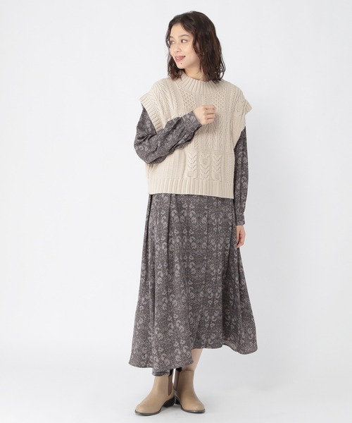 studio CLIP（スタディオクリップ）の「ダブルフロントプリントワンピース（ワンピース・レディース・その他1/その他2・FREE）」の2枚目の写真