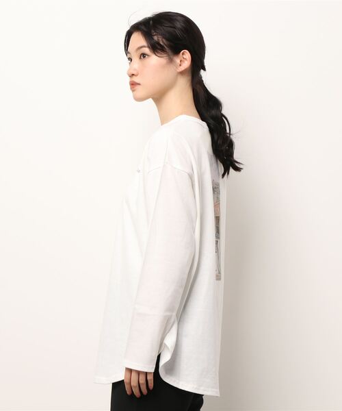 ehka sopo（エヘカソポ）の「フォトプリントビッグTシャツ（Tシャツ/カットソー・レディース・オフホワイト/ラベンダー/キナリ・ﾌﾘ-）」の7枚目の写真