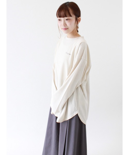 ehka sopo（エヘカソポ）の「フォトプリントビッグTシャツ（Tシャツ/カットソー・レディース・オフホワイト/ラベンダー/キナリ・ﾌﾘ-）」の17枚目の写真