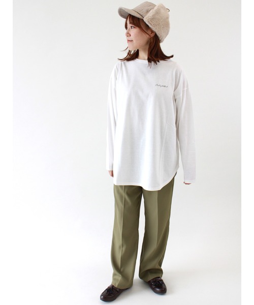 ehka sopo（エヘカソポ）の「フォトプリントビッグTシャツ（Tシャツ/カットソー・レディース・オフホワイト/ラベンダー/キナリ・ﾌﾘ-）」の14枚目の写真