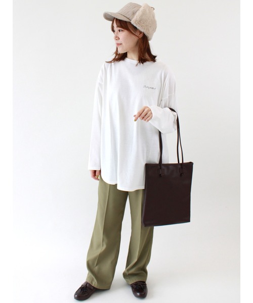 ehka sopo（エヘカソポ）の「フォトプリントビッグTシャツ（Tシャツ/カットソー・レディース・オフホワイト/ラベンダー/キナリ・ﾌﾘ-）」の11枚目の写真