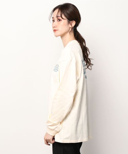 MILKFED.(ミルクフェド)の「LS TEE ARCH COOPER LOGO(Tシャツ/カットソー・レディース・ホワイト/ネイビー/ライトブルー/ブラック/オフホワイト・ONE SIZE)」の7枚目の写真