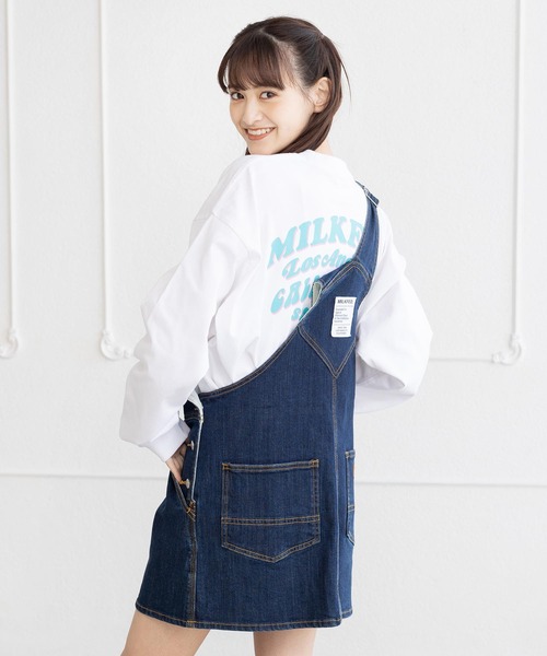 MILKFED.(ミルクフェド)の「LS TEE ARCH COOPER LOGO(Tシャツ/カットソー・レディース・ホワイト/ネイビー/ライトブルー/ブラック/オフホワイト・ONE SIZE)」の1枚目の写真