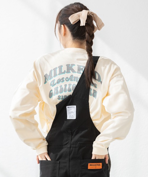 MILKFED.(ミルクフェド)の「LS TEE ARCH COOPER LOGO(Tシャツ/カットソー・レディース・ホワイト/ネイビー/ライトブルー/ブラック/オフホワイト・ONE SIZE)」の2枚目の写真