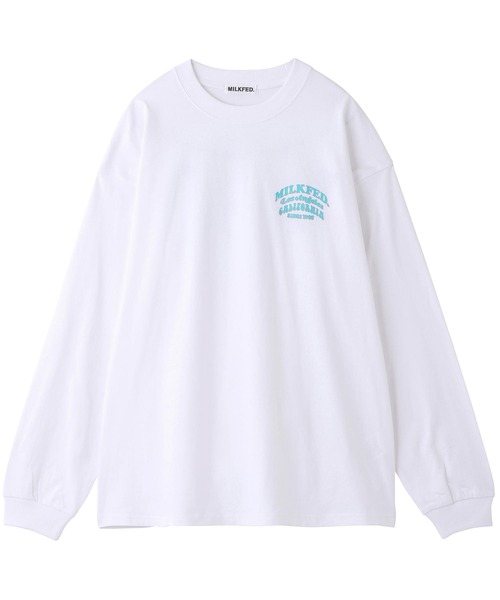MILKFED.(ミルクフェド)の「LS TEE ARCH COOPER LOGO(Tシャツ/カットソー・レディース・ホワイト/ネイビー/ライトブルー/ブラック/オフホワイト・ONE SIZE)」の9枚目の写真