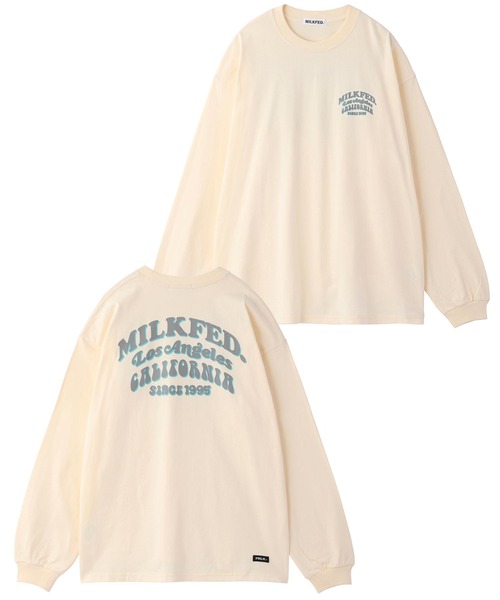 MILKFED.(ミルクフェド)の「LS TEE ARCH COOPER LOGO(Tシャツ/カットソー・レディース・ホワイト/ネイビー/ライトブルー/ブラック/オフホワイト・ONE SIZE)」の10枚目の写真