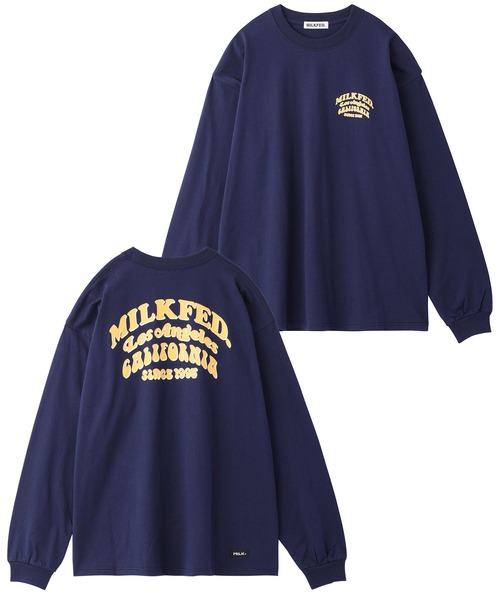 MILKFED.(ミルクフェド)の「LS TEE ARCH COOPER LOGO(Tシャツ/カットソー・レディース・ホワイト/ネイビー/ライトブルー/ブラック/オフホワイト・ONE SIZE)」の14枚目の写真