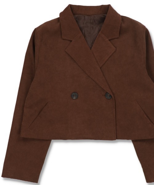 SPINNS（スピンズ）の「ショート丈テーラードジャケット（テーラードジャケット・レディース・ブラック/ブラウン/アイボリー・ONESIZE）」の3枚目の写真