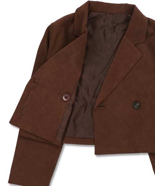 SPINNS（スピンズ）の「ショート丈テーラードジャケット（テーラードジャケット・レディース・ブラック/ブラウン/アイボリー・ONESIZE）」の16枚目の写真