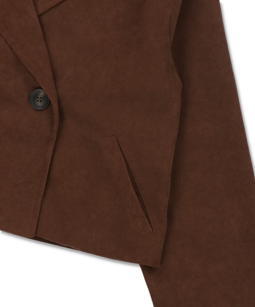 SPINNS（スピンズ）の「ショート丈テーラードジャケット（テーラードジャケット・レディース・ブラック/ブラウン/アイボリー・ONESIZE）」の19枚目の写真