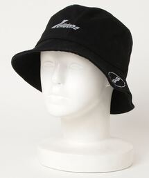 WE11DONE / ウェルダン：BLACK COTTON WELLDONE LOGO STAMP BUCKET HAT：WD-AH6-20-079-U-BK[WAX]
