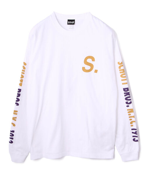 Schott(ショット)の「Schott/ショット/LS T-SHIRT MARK Schott BROS N.Y.C. 1913(Tシャツ/カットソー・メンズ・ブラック/ホワイト・MEDIUM/XX-LARGE/X-LARGE/LARGE)」の1枚目の写真