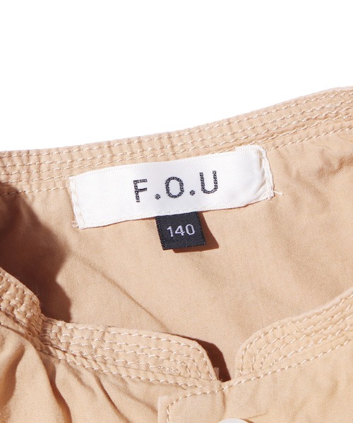 F.O.U（エフオーユー）の「F.O.U/エフオーユー アトリエローブ ワンピース 無地 カラー スタンドカラー ビッグシルエット シンプル（ワンピース・キッズ・ベージュ/ピンク/ミント・130/140）」の13枚目の写真