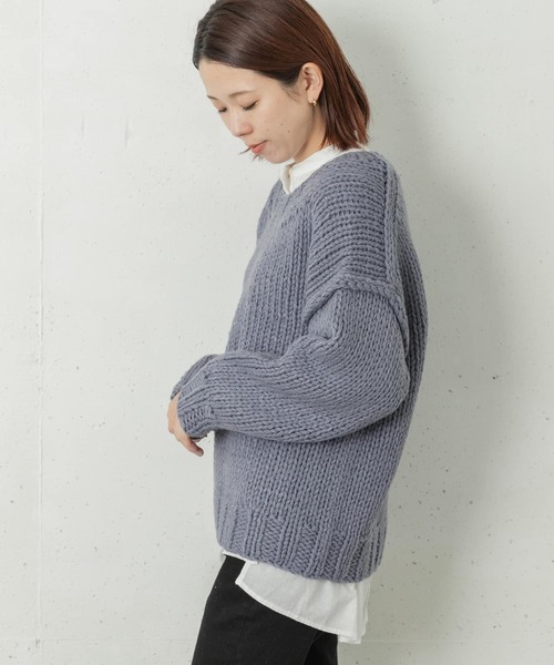 URBAN RESEARCH Sonny Label(アーバンリサーチサニーレーベル)の「ハンドニットプルオーバー(ニット/セーター・レディース・オフホワイト/ブルー系その他/ミント・FREE)」の10枚目の写真