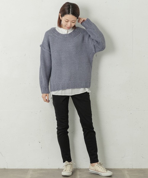 URBAN RESEARCH Sonny Label(アーバンリサーチサニーレーベル)の「ハンドニットプルオーバー(ニット/セーター・レディース・オフホワイト/ブルー系その他/ミント・FREE)」の12枚目の写真