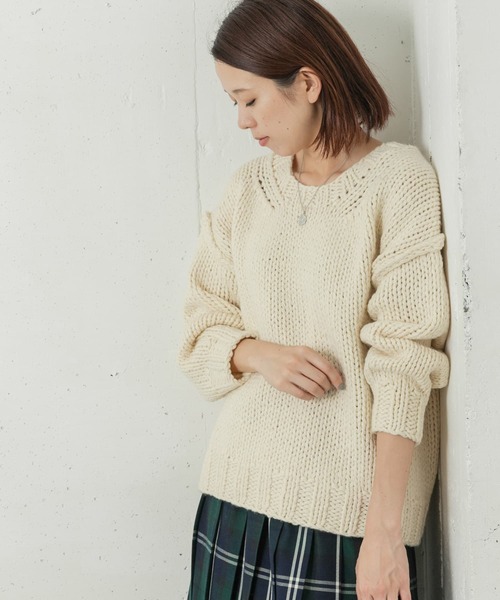 URBAN RESEARCH Sonny Label(アーバンリサーチサニーレーベル)の「ハンドニットプルオーバー(ニット/セーター・レディース・オフホワイト/ブルー系その他/ミント・FREE)」の14枚目の写真