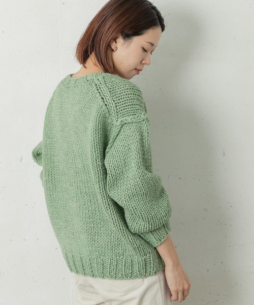 URBAN RESEARCH Sonny Label(アーバンリサーチサニーレーベル)の「ハンドニットプルオーバー(ニット/セーター・レディース・オフホワイト/ブルー系その他/ミント・FREE)」の6枚目の写真