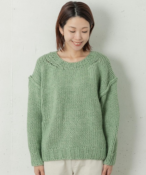 URBAN RESEARCH Sonny Label(アーバンリサーチサニーレーベル)の「ハンドニットプルオーバー(ニット/セーター・レディース・オフホワイト/ブルー系その他/ミント・FREE)」の18枚目の写真