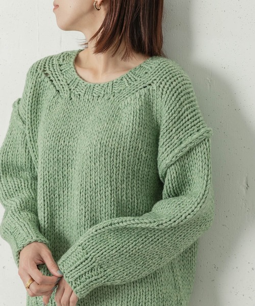 URBAN RESEARCH Sonny Label(アーバンリサーチサニーレーベル)の「ハンドニットプルオーバー(ニット/セーター・レディース・オフホワイト/ブルー系その他/ミント・FREE)」の21枚目の写真