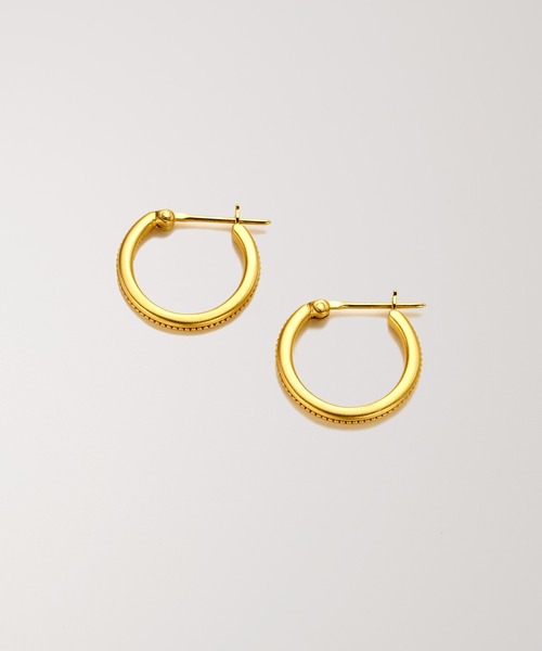 PAS TIERRA(パティエラ)の「ミルマットフープピアス(ピアス(両耳用)・レディース・イエローゴールド・FREE)」の1枚目の写真