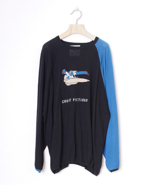 BEDSIDEDRAMA(ベットサイドドラマ)の「bedsidedrama/ベッドサイドドラマ/GREAT FICTION Swater(Tシャツ/カットソー・レディース・グレー/ブラック・1)」の7枚目の写真