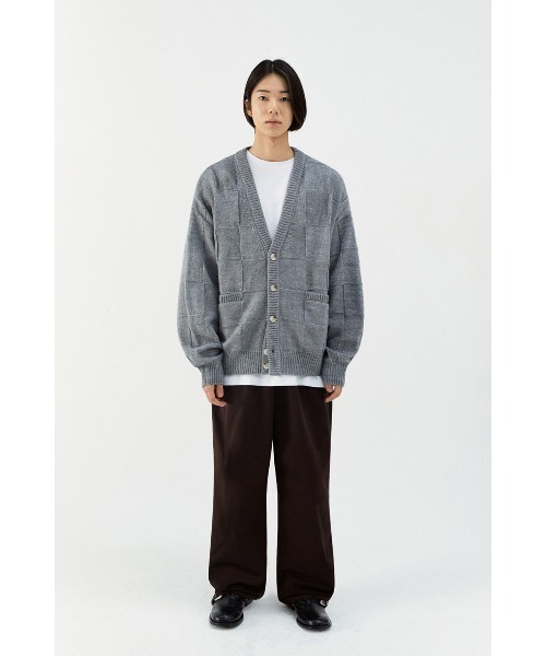 VIVASTUDIO（ビバスタジオ）の「OVERSIZED CHECK CARDIGAN（カーディガン/ボレロ・メンズ・グレー/カーキ・MEDIUM/LARGE）」の3枚目の写真