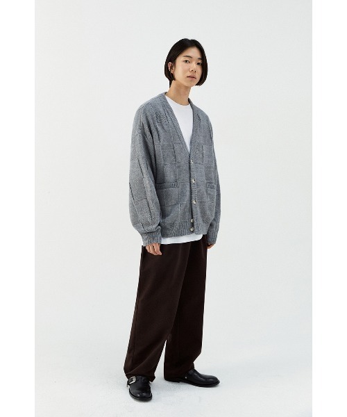 VIVASTUDIO（ビバスタジオ）の「OVERSIZED CHECK CARDIGAN（カーディガン/ボレロ・メンズ・グレー/カーキ・MEDIUM/LARGE）」の6枚目の写真