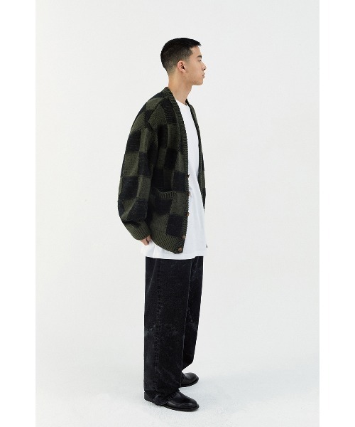 VIVASTUDIO（ビバスタジオ）の「OVERSIZED CHECK CARDIGAN（カーディガン/ボレロ・メンズ・グレー/カーキ・MEDIUM/LARGE）」の10枚目の写真