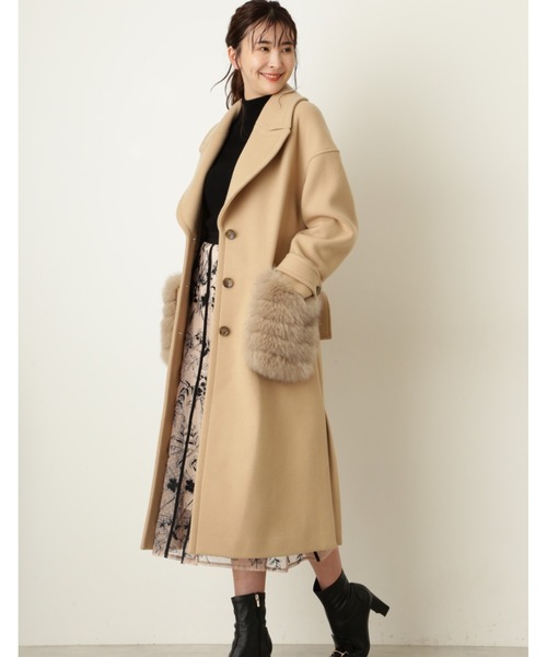 JILL STUART（ジルスチュアート）の「◆【WEB限定】マリンコート（チェスターコート・レディース・ベージュ/ホワイト・SMALL/MEDIUM）」の2枚目の写真