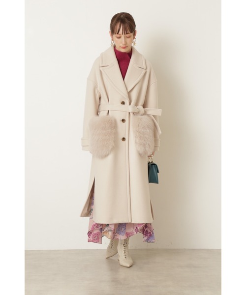 JILL STUART（ジルスチュアート）の「◆【WEB限定】マリンコート（チェスターコート・レディース・ベージュ/ホワイト・SMALL/MEDIUM）」の15枚目の写真