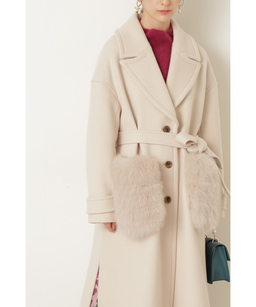 JILL STUART（ジルスチュアート）の「◆【WEB限定】マリンコート（チェスターコート・レディース・ベージュ/ホワイト・SMALL/MEDIUM）」の6枚目の写真