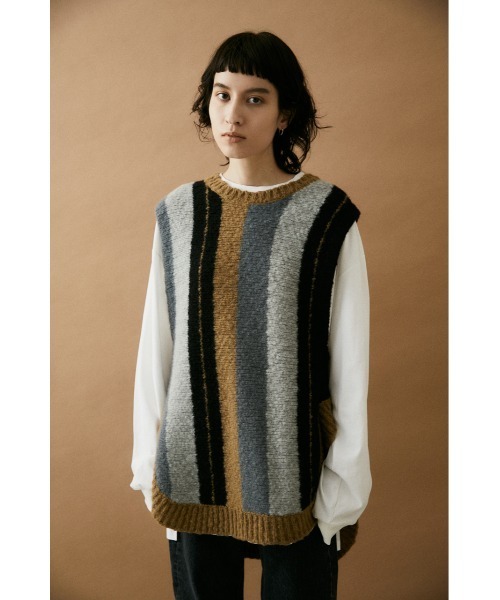 BLACK BY MOUSSY（ブラックバイマウジー）の「stripe knit vest