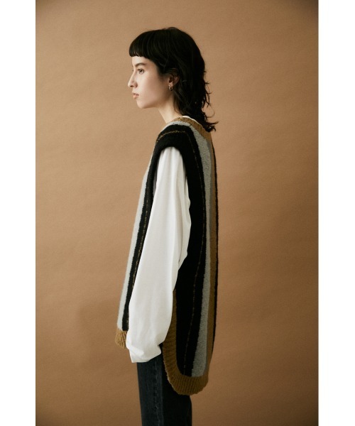 BLACK BY MOUSSY（ブラックバイマウジー）の「stripe knit vest