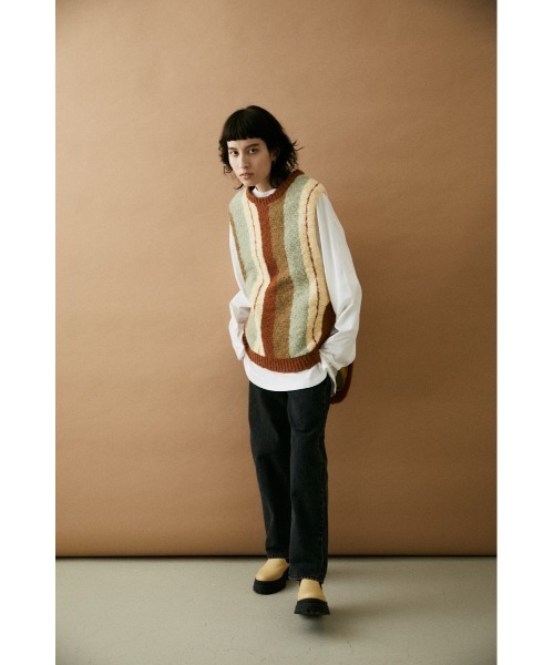 BLACK BY MOUSSY（ブラックバイマウジー）の「stripe knit vest