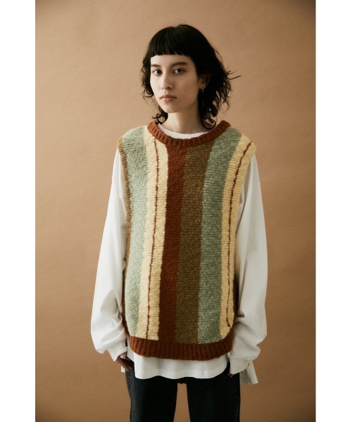 BLACK BY MOUSSY（ブラックバイマウジー）の「stripe knit vest
