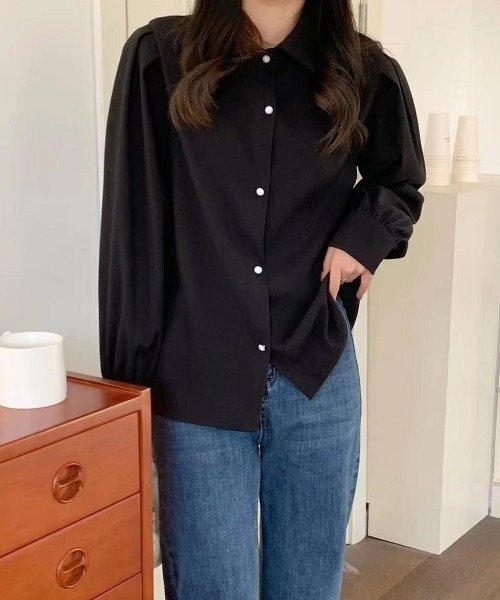 Diosfront(ディオスフロント)の「ボリュウームスリーブルーズシャツ(シャツ/ブラウス・レディース・ホワイト/ブラック/ブルー・M/L)」の18枚目の写真