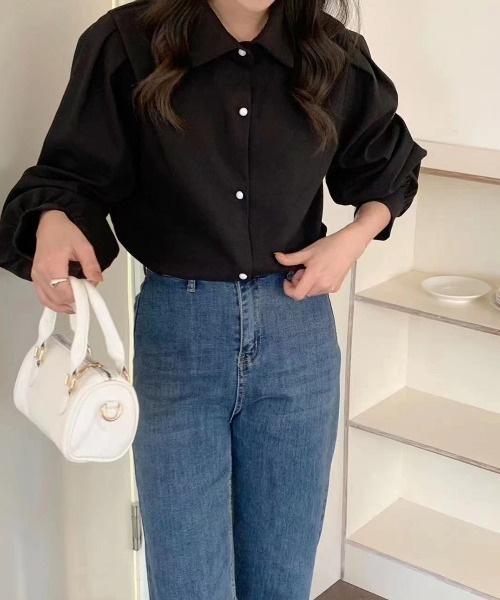 Diosfront(ディオスフロント)の「ボリュウームスリーブルーズシャツ(シャツ/ブラウス・レディース・ホワイト/ブラック/ブルー・M/L)」の21枚目の写真