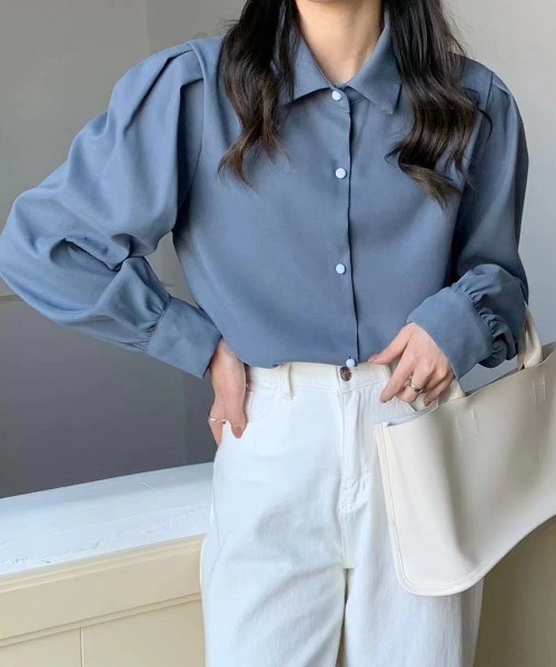 Diosfront(ディオスフロント)の「ボリュウームスリーブルーズシャツ(シャツ/ブラウス・レディース・ホワイト/ブラック/ブルー・M/L)」の12枚目の写真